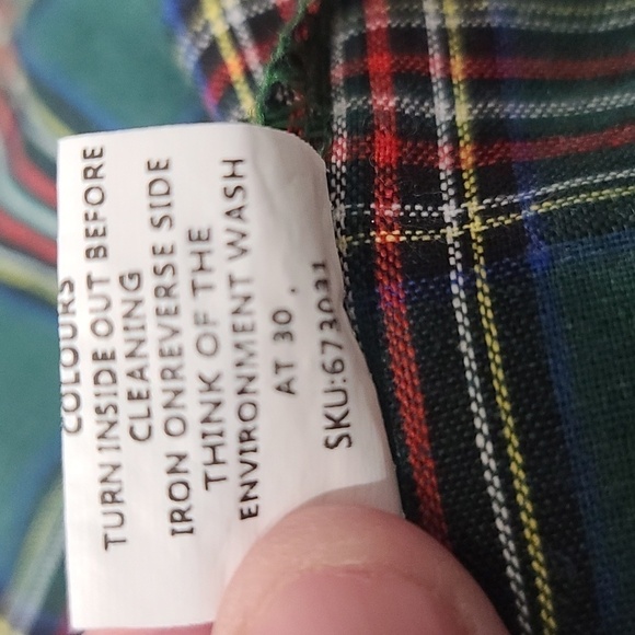 Style Dome Womens Green Plaid Tunic/Shirt Dress Buttons Size L EUC - Picture 7 of 7